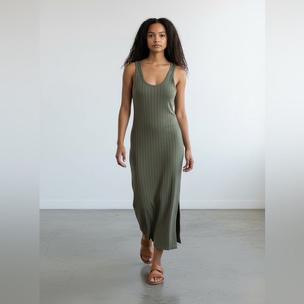 NWT American Eagle long dress Khaki Green